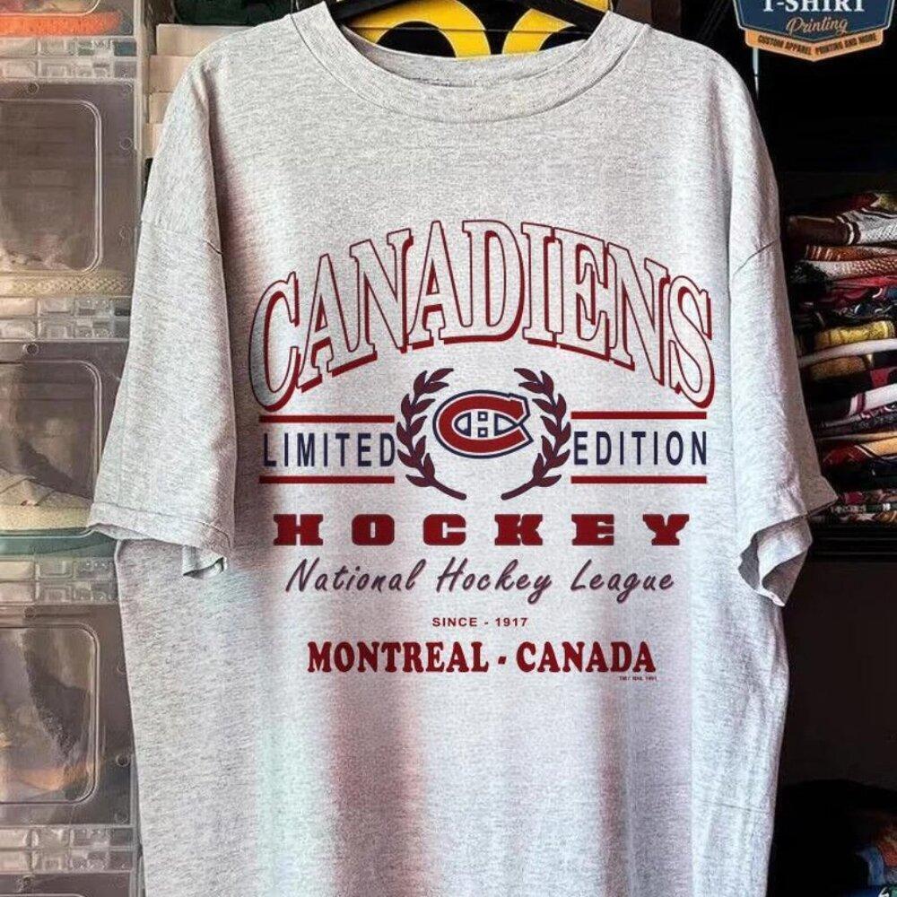 Canadiens Montreal Nhl Hockey Crewneck Shirt Team Retro